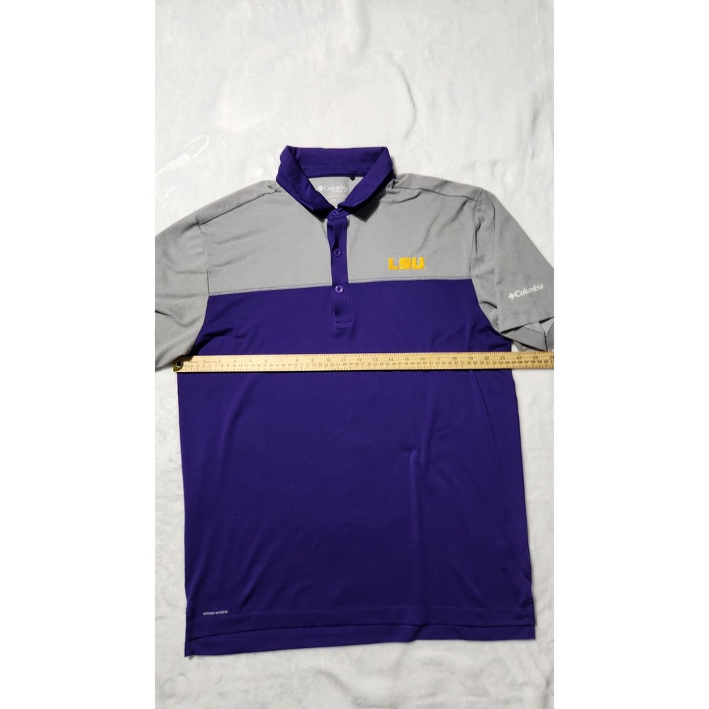 Columbia LSU Tigers Purple Omni-Wick Total Control Polo Men Size Large - Picture 7 of 7